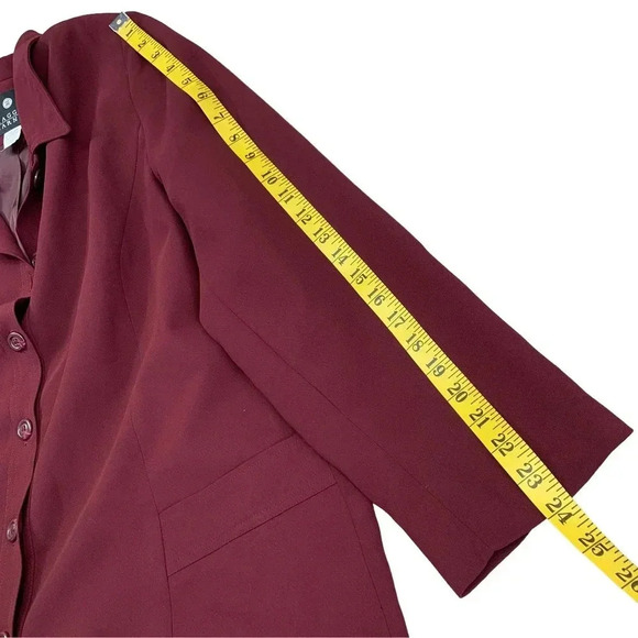 Maggie Barnes Vintage Long Sleeve Button Down Shirt Jacket Size 20W Burgundy - Picture 14 of 16